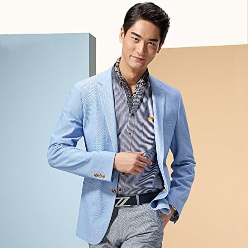 Suits Men'S Business Casual Suit Men'S Suits Then West Jacket Light Blue Stripes 170/92B (46B)