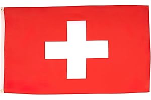 AZ FLAG - Bandera Suiza - 150x90 cm - Bandera Suiza 100% Poliéster Con Ojales de Metal integrados - 110g - Colores Vivos Y Resistente A La Decoloración