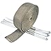 Produktbild DeliaWinterfel Hitzeschutzband Basaltfaser Auspuffband mit Kabelbinder für Fächerkrümmer | 10 M/5cm/1.5mm by