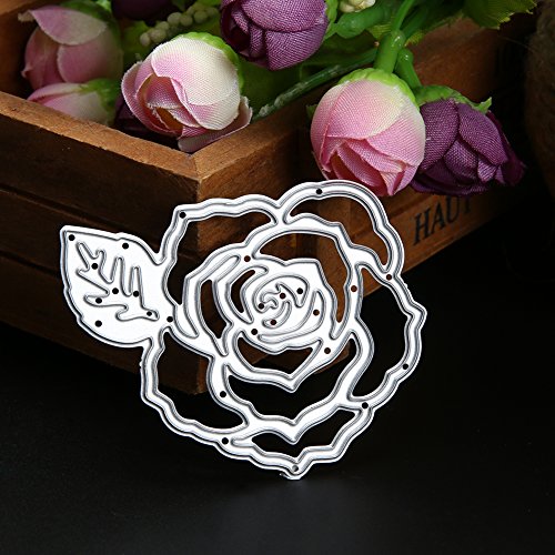 Amazingdeal365 Roseblumen Metall Form Schablonen Schneiden DIY Dekor Sammelalbum Karten Buchzeichen Lesezeichen als Geschenk für Freunde Geburtstag Kinder,Kindergarten Hobby Schule Handarbeit Unterricht usw. Ein tolles Geschenk! - 2