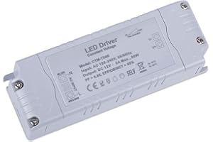 YAYZA! Transformateur 220v 12v LED, Dimmable Triac Pilote 60W IP44 5A LED Driver, Mini Alimentation LED de Tension constante, Convient pour écran LED et Ampoules LED G4, MR11, Adaptateur（1-Paquet ）