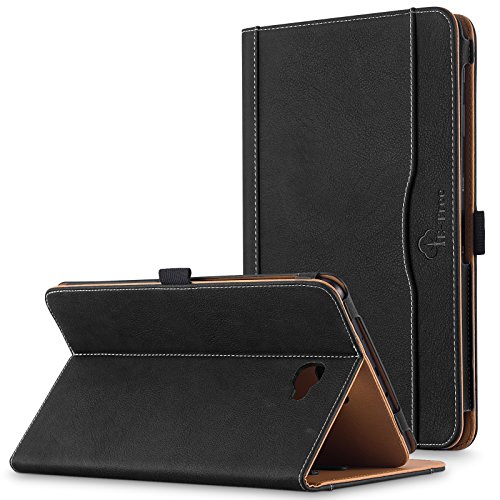 Galaxy Tab A 10.1 Hülle, E-Tree Smart Hülle Schutzhülle Tasche Folio PU-lederne Cover für Samsung Galaxy Tab A 10.1" (SM-T580 / T585) Tablet - Schwarz