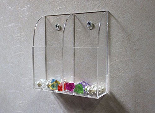 2 Fächer – Fernbedienung Wandhalterung, Klimaanlage , Heizung, TV-Boxen, Stereo für Hotels / Wasser Bar / Zimmer, umweltfreundliche Materialien Acryl TV-Fernbedienung Aufbewahrungsbox, transparent - 5