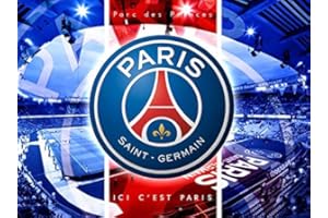 ANNJAB Complet PSG Logo Diamant Broderie décoration Cadeau Paris Saint-Germain Football Logo Diamant Peinture Point de Croix Kit Art carré 40x50 cm