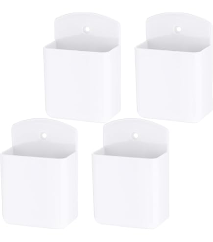 Prasacco 2 stuks afstandsbediening houder, zelfklevende afstandsbediening houder muurmontage afstandsbediening organizer box witte muuropslagbox van kunststof voor thuis, kantoor, school Prasacco 2 stuks afstandsbediening houder, zelfklevende afstandsbediening houder muurmontage afstandsbediening organizer box witte muuropslagbox van kunststof voor thuis, kantoor, school