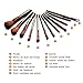 Leanda Fauset 12 Pcs Bamboo Handle Makeup Brushes Kabuki Powder Foundation Blusher Cosmetic Brushes With Box