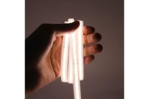 XUNATA Tira de LED COB 220V con Cinta Adhesiva, Alto Brillo 240 LED/m, IP65 Impermeable, Corte de 10cm, Luz de Cuerda Flexible con Alimentación (Blanco Natural, 7m)