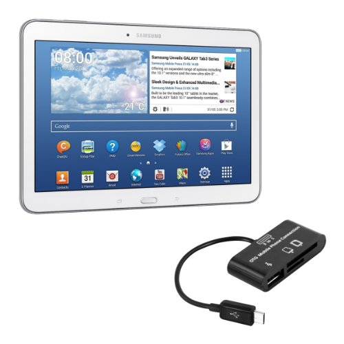 kwmobile 3in1 Micro USB OTG Kabel Adapter für Samsung Galaxy Tab 4 10.1 T530 / T531 / T535 - Card Reader Tablet Kartenleser Anschluss für USB 2.0 / SD Karte / Micro SD Karte in Schwarz