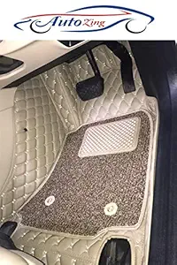 AutoZing 7D Car Floor Mat Set for Honda City || Luxury Leather Double Car Floor Mat Complete Set || 100% Waterproof and Washable || Color : Beige