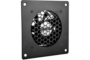 euroharry USB Ventilator,80MM Lüfter,Mit 3-Gang verstellbarem 5V/0.3A USB-Lüfter,mit einer modernen gebürsteten schwarzen Aluminiumrahmen,für Heimkino-AV-Schrank-Kühlung