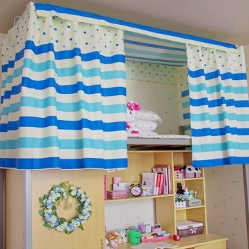 Cotton Stripe Dormitory Bunk Bed Curtain Shading Cloth Mosquito Nets