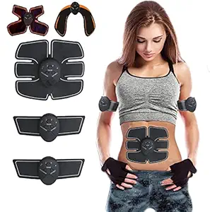 Rhyhorn EMS Training Device, 5 in 1 Abdominal Muscle Trainer,Muscle Stimulator,Abdominal Trainer with 6 Modes, Portable Muscle Stimulator, for Abdomen, Arm, Leg Fitness Training Gear (5 IN 1)