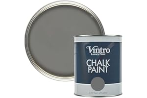 VINTRO PAINT Vintro | Grey Chalk Paint | Furniture Paint | Shabby Chic | Upcycle | Decorate | Ultra Matt Finish | 1 Litre (Cloudburst)