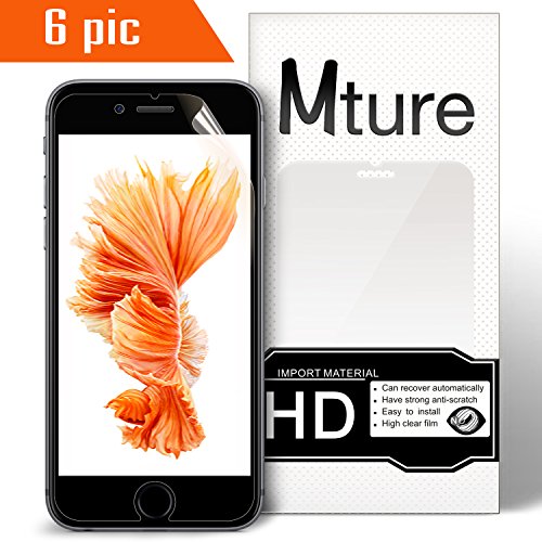 6-pack iPhone 6s Schutzfolie Mture Displayschutz für iPhone 6 / 6s 4.7 Transparent Schutzfolie Screen Protector Ultra Klar Film Stressfreie, Blasenfreie Installation, Anti-Fingerabdruck High Definition LCD Displayschutzfolie (HD Clear)