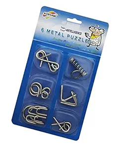 Magicwand Stainless Steel 6 Metallic Intellectual Puzzles for All Age Groups. (Pack of All 3)