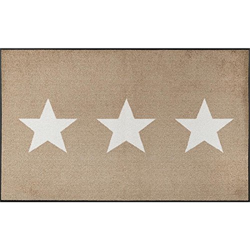 wash + dry 056041 Fußmatte Stars, 75 x 120 cm, sand