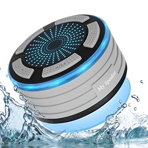Bluetooth Shower Speaker,Haissky Certified Waterproof Wireless Speakerphone Pairs To All Bluetooth Devices Samsung iPhone iPad iPod PC FM Radio (Grau)