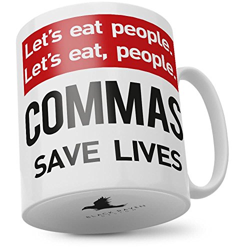 Mug: Let's Eat People | Commas Save Lives