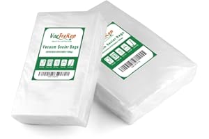 VacFreKep 100 Count 20x30cm(50)+28x40cm(50) Textured Vacuum Sealer Bags for Food,BPA Free and Heavy Duty Embossed Vacuum Seal Food Sealer Bags,Great for Sous Vide Vaccume Sealer PreCut Bag