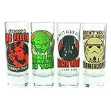 Star Wars Retro Charaktere Schnapsgläser im 4er Set - Star Wars Retro Charaktere Likörglas Schnapsbecher Darth Vader Shooter