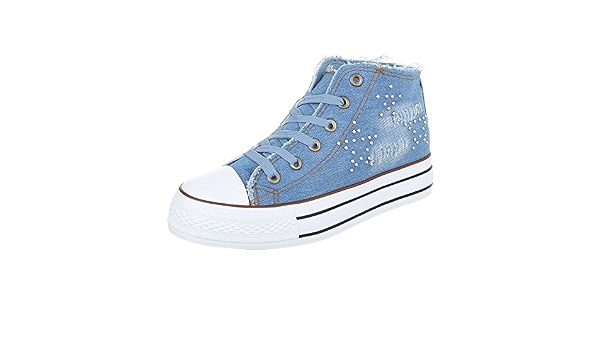 Blanco Store - Sneakers Donna in Tela Jeans Scarpe Sportive Denim Stringate  con Zeppa (39, Jeans) : Amazon.it: Scarpe e borse
