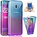 Produktbild Für Samsung Galaxy S6 Edge Plus Silikon Hülle, Samsung Galaxy S6 Edge Plus TPU Handyhülle,Surakey Samsung Galaxy S6 Edge Plus Double Side Full Body Silikon Crystal Schutzhülle Cute Elegant Retro Kreative Gradient Farbe Blau Lila Vorne und Hinten 360°Full Cover Ultra dünn TPU Silicone Case Vorne Hinten Beidseitiger Schutz Full Handytasche Durchsichtig Transparent Front Back Doppelseitig Touchscreen TPU Silikon Dünne Komplette Schale Bumper Case Cover Für Samsung Galaxy S6 Edge Plus - Blue Purple
