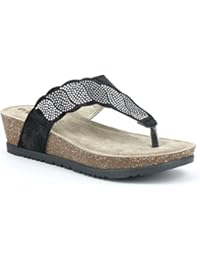 INBLU - Sandalias de vestir de piel sintética para mujer negro negro 40