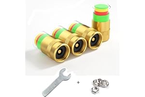 Senvenelec 9 Pcs Válvula de Control de presión de neumáticos de Cuerpo de Cobre recién actualizada, para Comprobar la presión de los neumáticos del Coche - 3 Colores (Equipado con función antirrobo).