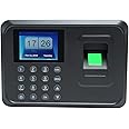 Eacam Intelligent Biometric Fingerprint Password Attendance Machine Employee Checking-in Recorder 2.4 inch TFT LCD Screen DC 5V Time Attendance Clock