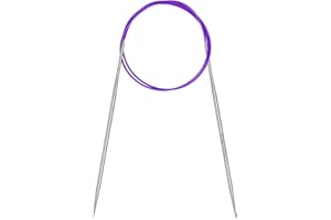 Coopay Agujas de tejer circulares de 2,75 mm de largo, agujas circulares de metal con cable flexible, agujas de tejer redondas para proyectos grandes, agujas de tejer circulares de cable fijo para