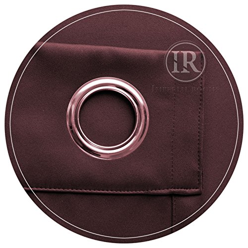 Super Soft Interwoven Thermal Blackout Ring / Eyelet Curtains (66x54, Brown)