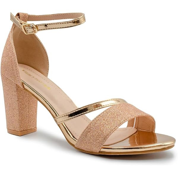 URVIP Women's Handmade Rhinestone Sandals - Open Toe High Heel Bridal Party Pumps - View #3