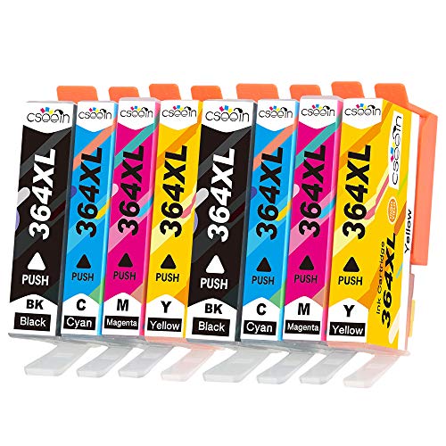 Cseein 8x HP 364 XL 364XL Cartucce Sostituzione Compatibile con HP 5510 5512 5514 5515 5520 5522 6510 6520 6512 6515 7510 7520 7515 B8550 B8558 B010a C5383 C5388 D7560 C310a C410a B209a B210a 3070A
