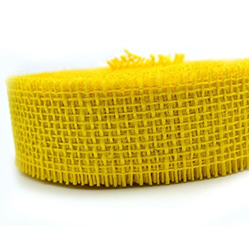 Juteband GELB Naturjute Dekoband Stück 3 m x 4 cm Jute Geschenkband Gitterband Rustikal Floristikband