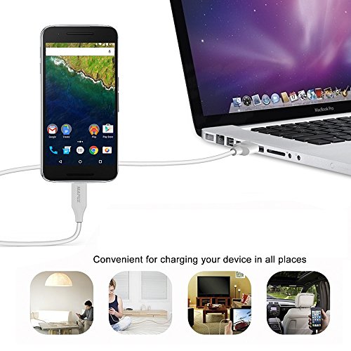 Micro USB Kabel MAPUX Ladekabel Datenkabel aus Solide Stecker (180cm) für Samsung, Huawei, LG, Sony, Motorola, HTC, Nokia, Google Nexus und andere Android Geräte(Weiß) - 6