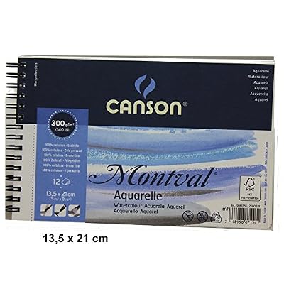 Canson 25862 Bloc Papier Dessin Monial Grain Fin 300G Micro-Perforations 210 x 135mm Papier Blanc