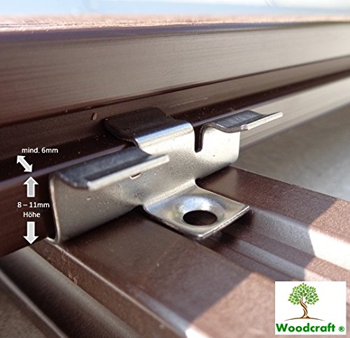 100 Stück Edelstahl WPC Befestigungsclips Clips Inkl. Edelstahlschrauben - 3