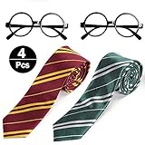 corbata harry potter barata [Alta calidad] El lazo de la escuela está hecho de poliéster de buena calidad con excelente obrero, sensación suave y lisa, colores brillantes y hermosos. El marco redondo de los vidrios está hecho de plástico, ligero y de moda.