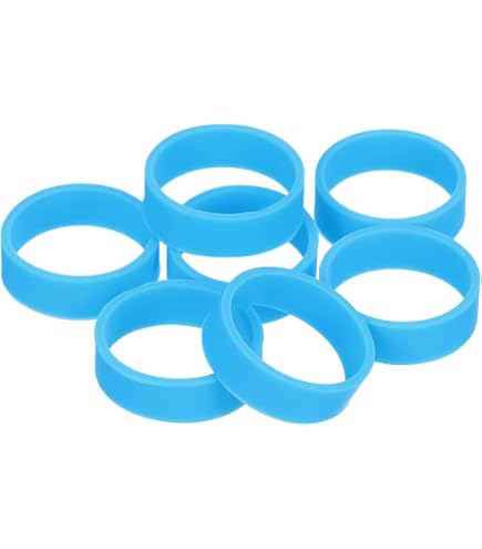 PATIKIL Silicone Gomma Fasce cerchio 200pz Antiscivolo 3/8 Piatto Nero per Libri, Arte, Scatole, Cordoncino Avvolgimento, Borsa Fasce