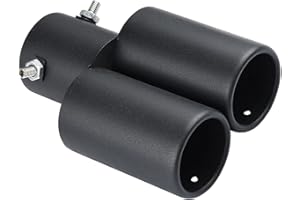 MOCNT Auto Auspuff Endrohr Edelstahl Auspuffblende Endrohr Schalldämpfer Auspuffrohr Universell Auspuffspitze Doppelendrohr Auspuffendrohr Gerade Schwarz 63mm