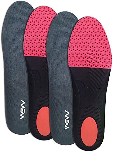 WEYN Sports Shoe Insoles for Men, 2 Pairs Lightweight Full Length Comfort Inserts, Breathable Arch Support for Pain Relief, Size 6-10