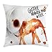Produktbild Coffee Art Throw Pillow Cushion Cover, Drink Coffee and Be Wiser Concept with Elephant Espresso Stains, Decorative Square Accent Pillow Case, 18 X 18 inches, Burnt Sienna Black White