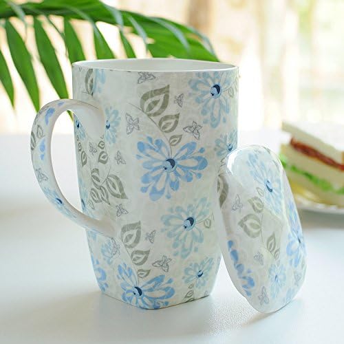 Good quality cup The mug with extra large cover big party cup office, bone china drinking cup, blue dream
