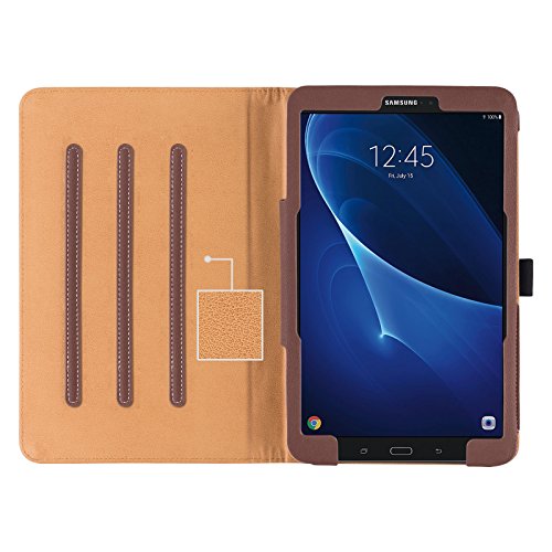 Galaxy Tab A 10.1 Hülle, E-Tree Smart Hülle Schutzhülle Tasche Folio PU-lederne Cover für Samsung Galaxy Tab A 10.1″ (SM-T580 / T585) Tablet – Braun - 4