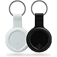 2 Pack Bluetooth Key Finder Locator, Mini Anti Lost Item Finder Tag Key Tracker Alarm For Pet, Key, Wallet, Luggage, Compatible With Ios And Android, Incl Silicone Protective Cases (White and Black)