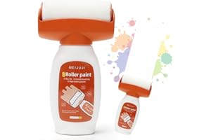 Tutamaz Wandfarbe Ausbessern Weiß 500g, 2 in 1 Wandreparatur RollbüRste, Ausbesserungsfarbe Weiss Roller, Wandfarbe Weiß Roller mit Wandreparaturpast, Wand Reparatur für Wandkratzer Graffiti Flecken