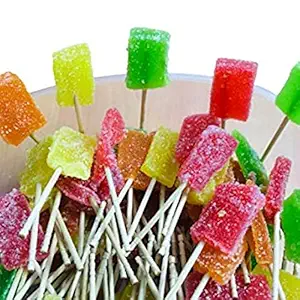 Expert Foods Yummy Jelly Lollipops | Sugar Coated Jelly Lollipops | Mix Fruit | Vegetarian | for Kids | Assorted Jelly Candy (450 grm)