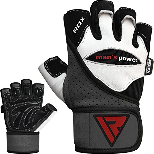 RDX Rindsleder Fitness Handschuhe Gewichtheben Sport Trainingshandschuhe Gym Workout Bodybuilding - 9