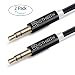 Produktbild Sisthirth 2 PCS Audio Kabel, Aux Kabel 3,5mm Klinkenstecker auf Klinkenstecker Vergoldete Kontakte Schwarz für Aux Eingänge, Kopfhörer, MP3, Stereoanlage, iPhone, iPod, Auto, Handy usw.(1M)
