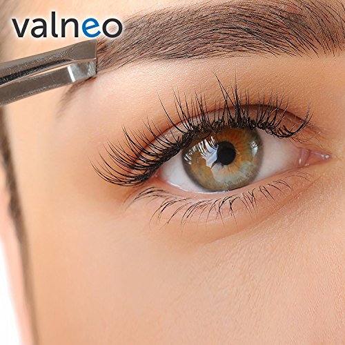 VALNEO Edelstahl Pinzette mit Ergonomie-Fingerauflage, Aufbewahrungsetui und präziser Spitze | 2 Jahre Zufriedenheitsgarantie | Haarentfernung, Augenbrauenpinzette Set - 4
